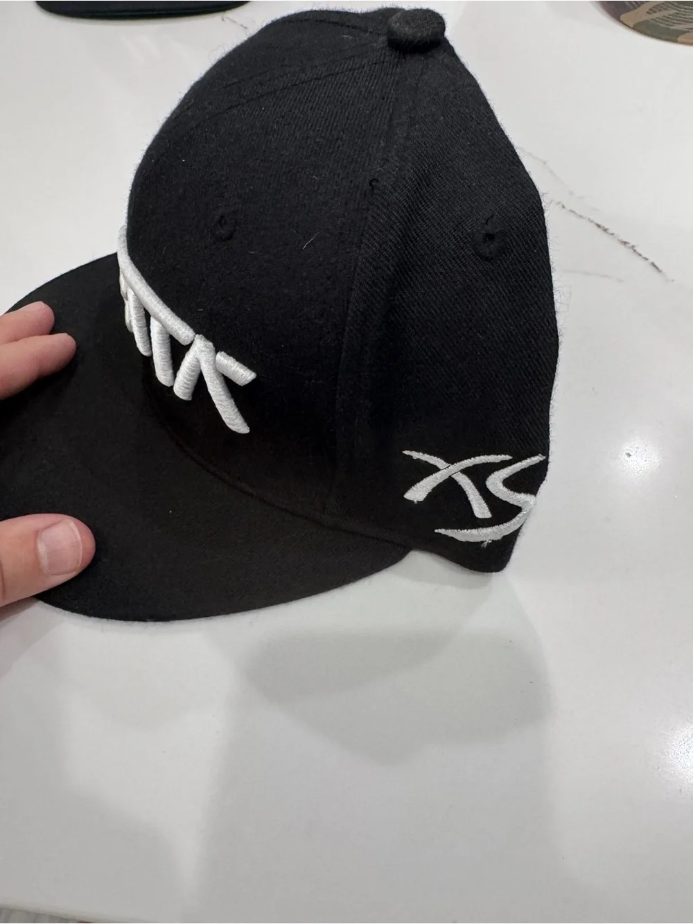 David Guetta Black Snapback Cap with White Embroidery